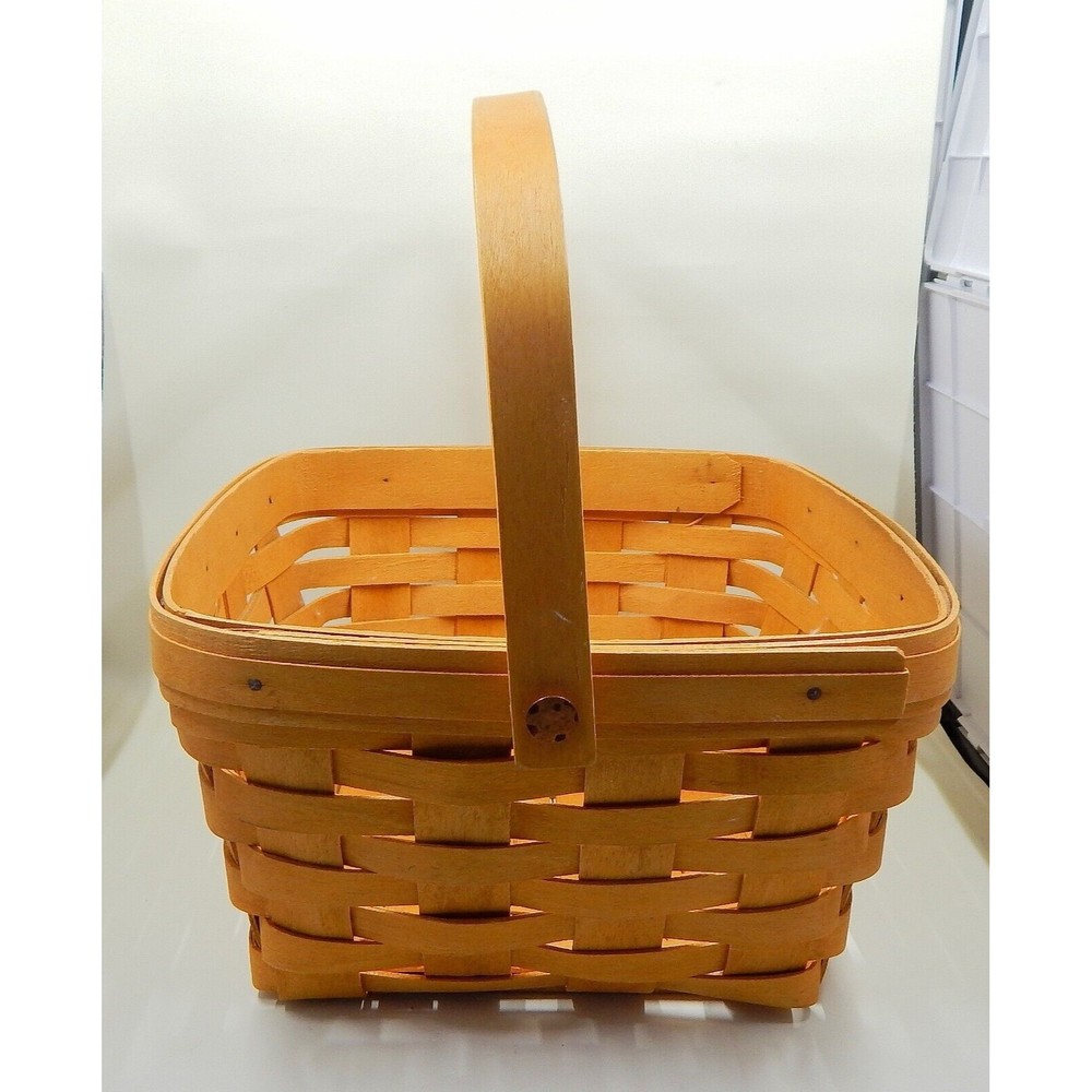 Longaberger Basket Warm Brown With Swing Handle 2000 8x8x5